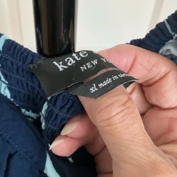 Kate Spade Joy Dot Ruffle Midi Dress Navy XL EUC - Picture 8 of 9